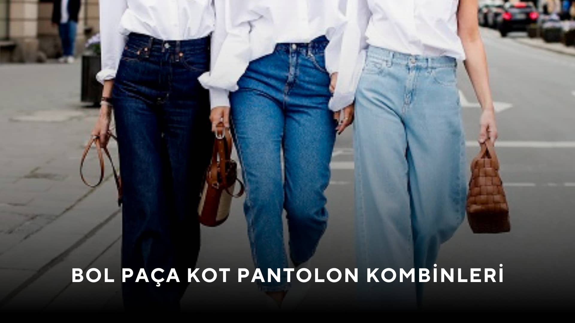Bol Paça Kot Pantolon Kombinleri