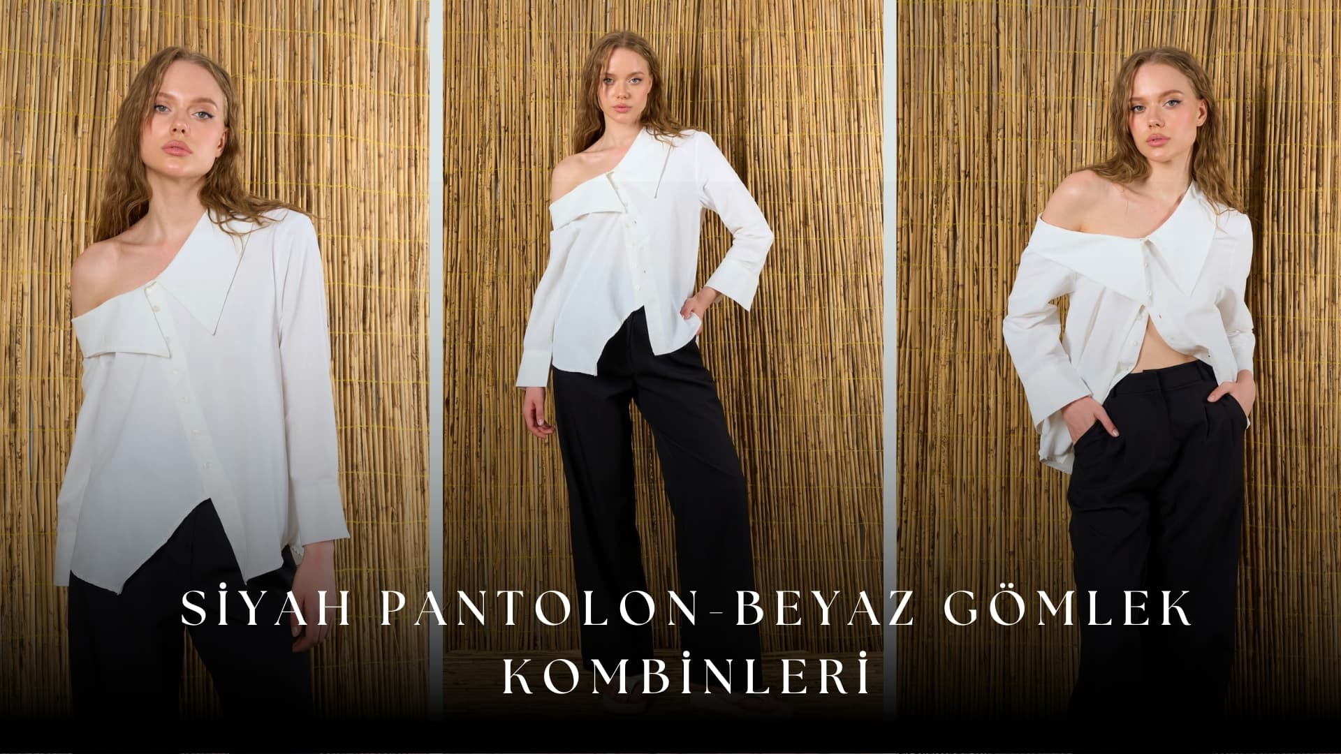 Siyah Pantolon Beyaz Gömlek Kombinleri