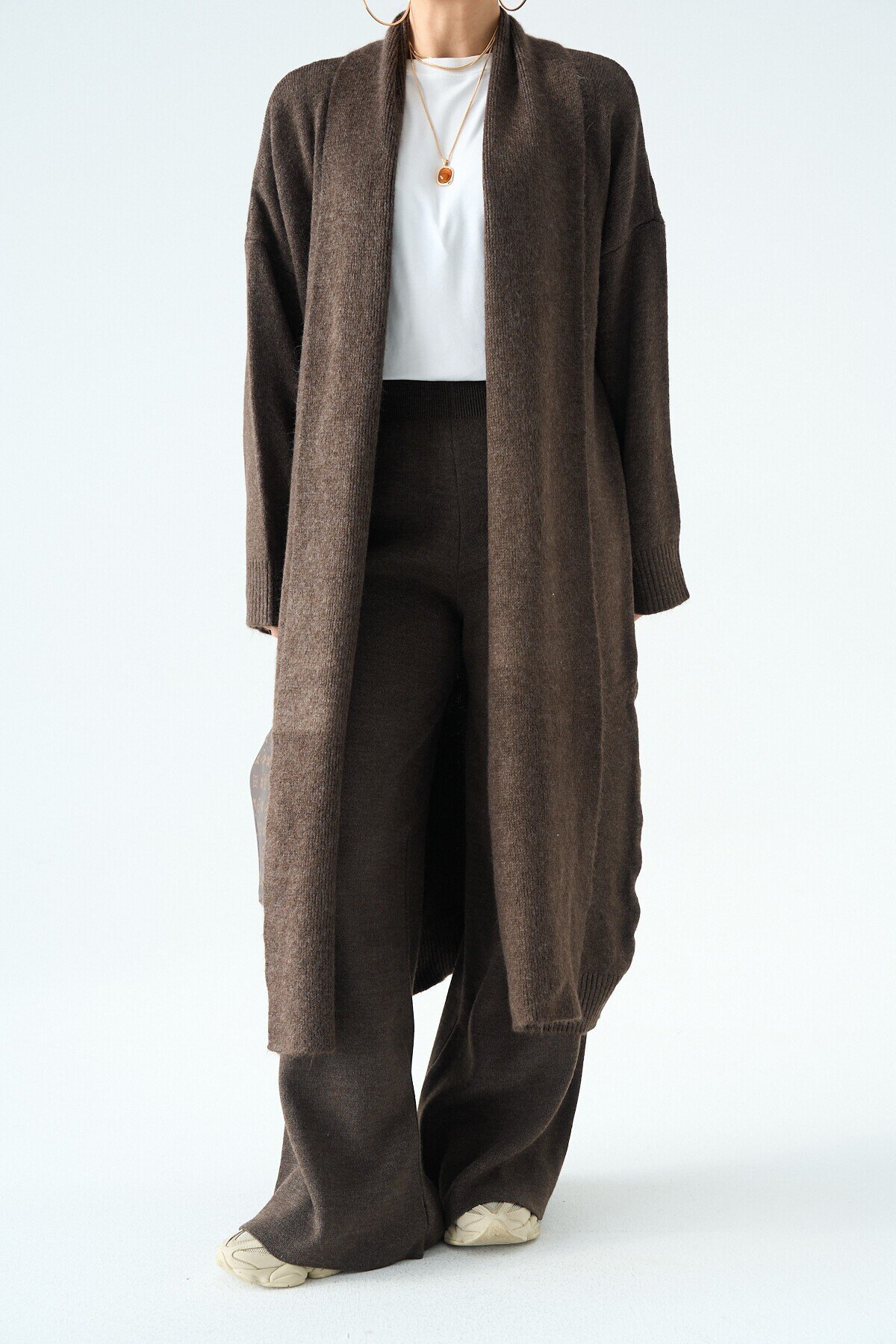  Woman Deka Open Front Knit Cardigan