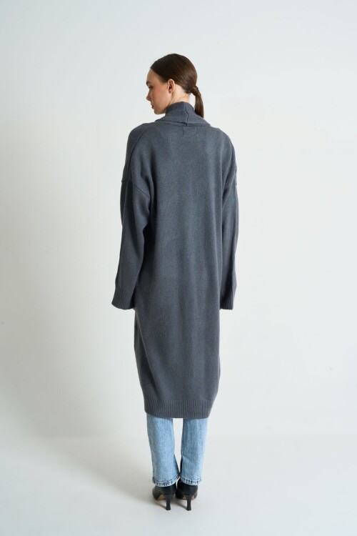 Anthracite Woman Deka Open Front Knit Cardigan